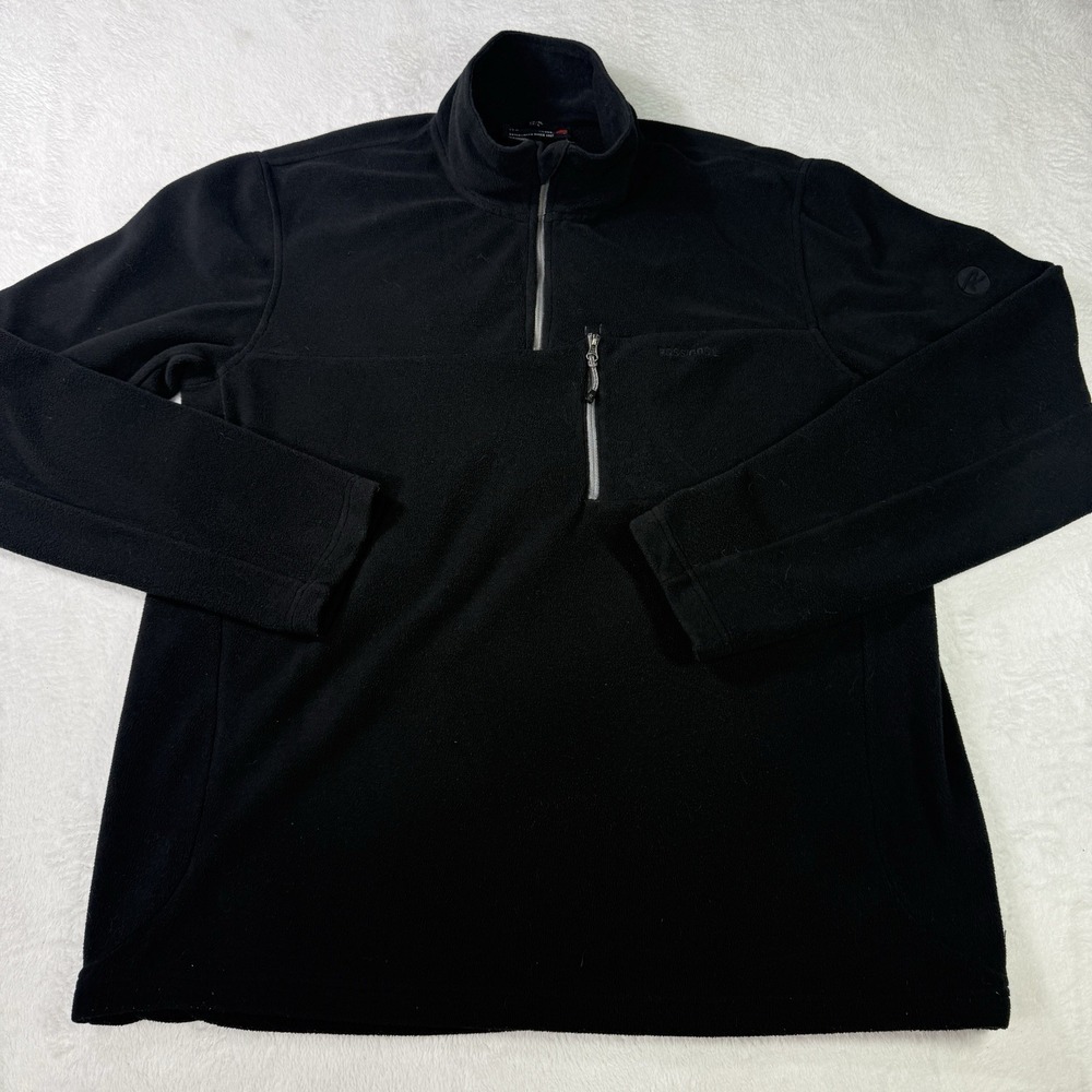 Rossignol Sweater 1/4 Zip Mens Large Black Warm Cairn Micro 200 Ski Layer